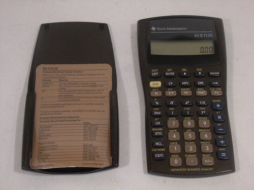 Texas Instruments BA II PLUS Financial Handheld Calculator With Cover - Picture 4 of 5