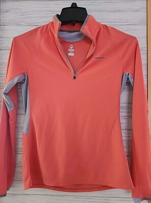 Merrell Women's Quarter Zip 1/4 Zip Select Wick Coral Pullover Size Medium 