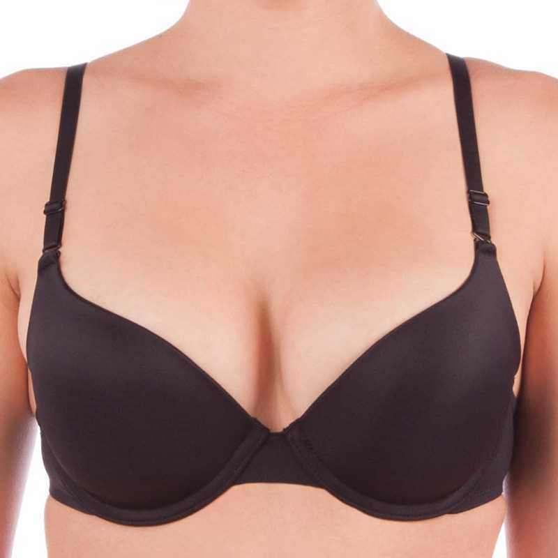 Bassoni T-Shirt Bra Black Size 38DD Underwired Multiway Strap Moulded Padded New