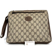 Vintage Gucci Clutch Bag Purse GG supreme Zip Authentic