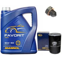 MotoröL Set 15W50 5 Liter + ÖLfilter + ÖLablassschraube FüR Audi Seat VW Golf