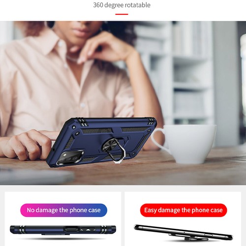 For Samsung Galaxy A03S Case Ring Stand Shockproof+Tempered Glass Protector - Picture 14 of 25
