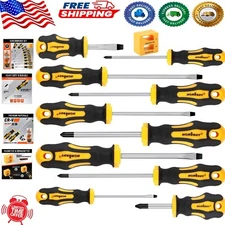 Ergonomic 11-Piece Magnetic Screwdriver Kit with Storage Case for Home Projects