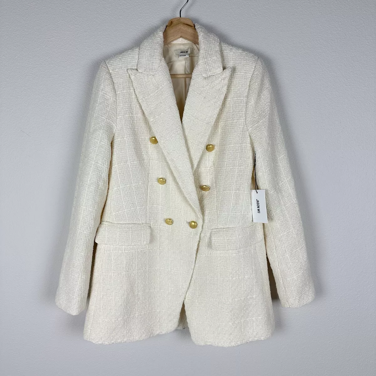 Tweed cream jacket top