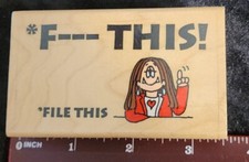 RARE Kathy Guisewite F--- This File This Rubber Artistic Stamp Exchange 1992
