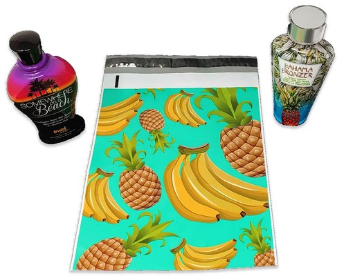 Poly Mailers 10x13 Tropical Theme Teal Pineapple Banana Shipping Mailing AQUA - Picture 68 of 108