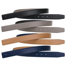 Reversible H Microfiber Leather Belts Replacement Belt Strap No Buckle 32mm Wide