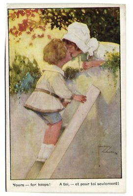 PC LAWSON WOOD, ARTIST SIGNED, YOURS FOR KEEP, Vintage Postcard (b35387)
