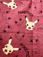 Pokemon Pikachu Cotton Fabric New Design Big Piece 20 x44 Cool Brown Color