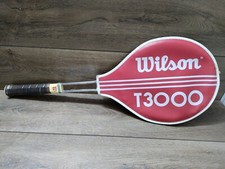 NICE Vintage 70s Wilson T3000 Tennis Racquet And Zip on Sleeve/ Cover- Red USA