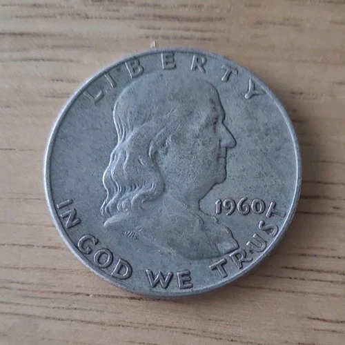 1960 Franklin Half Dollar Silver 50C Coin Circulated Uncertified