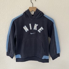 VTG Nike Sweatshirt Boys M 10-12 Baby Blue Hoodie Swoosh Kids Youth Pullover Y2K
