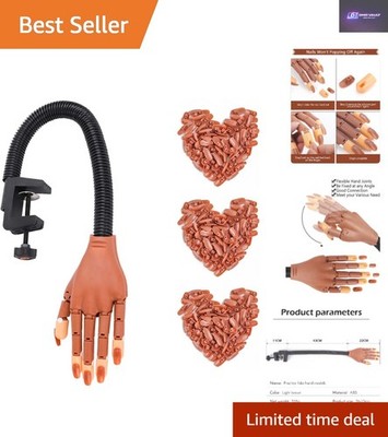Bendable Nail Art Practice Hand with 300 Tips for Creative Professionals