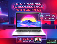 15.6 HP EliteBook Laptop: Intel i5 16GB RAM - 256GB NVME SSD Zorin O.S 