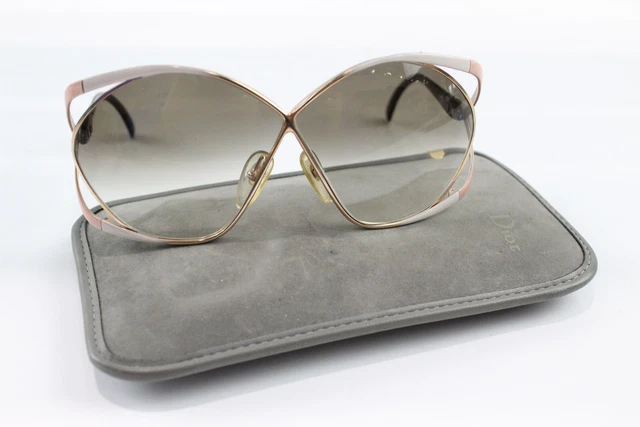 06 Christian Dior Vintage 2052 42 Oversized Pink Gold & White Sunglasses Sleeve