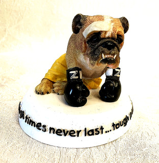 Zelda Wisdom Bulldog Boxer Figurine Tough Times Never Last Tough People Do 2002