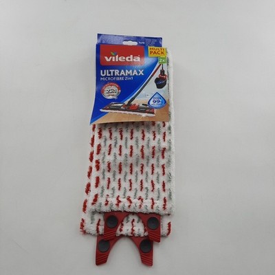 Vileda Ultramax Power Wischer Nachfüllpack, Mikrofaser, Blanc/Rouge Nachfüllpack