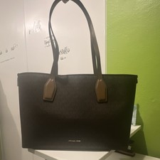 Michael Kors Monogram Leather Tote Bag - Brown - Women's