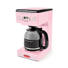 12 Cup Pink Drip Coffee Maker with Reusable F...