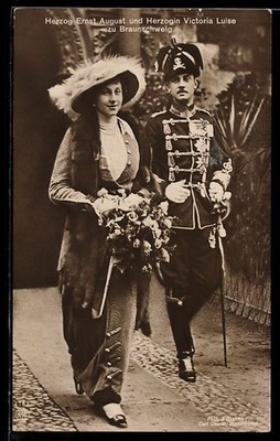 Postcard Duke Ernst August of Brunswick with Duchess Victoria Luise 