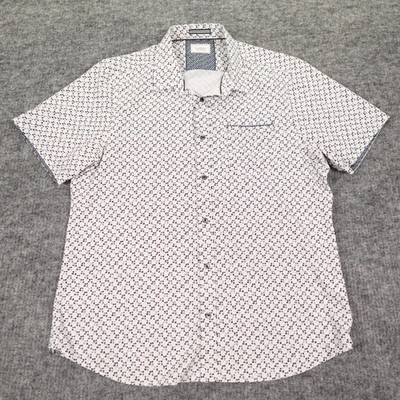 7 Diamonds Freedom Train Shirt Mens XL 4 Way Stretch Short Sleeve Button Down