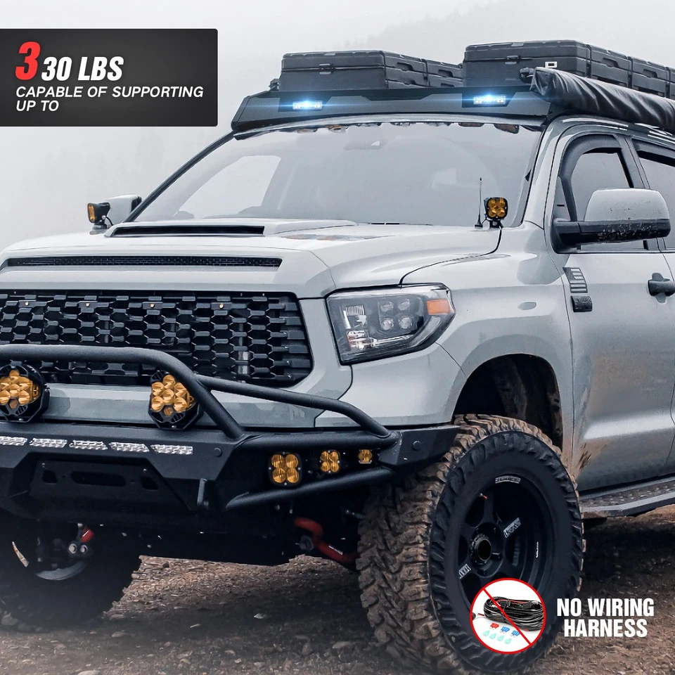 Roof Rack Cargo Basket Luggage Storage Holder for 2007-2021 Tundra CrewMax Cab Foto 4 de 4