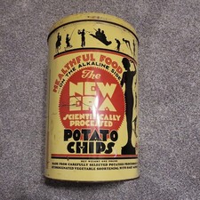 Vintage New Era Potato Chips Tin Can with Sci...