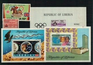 Liberia Briefmarkenlot 1 Steckkarte postfrisch/gestempelt