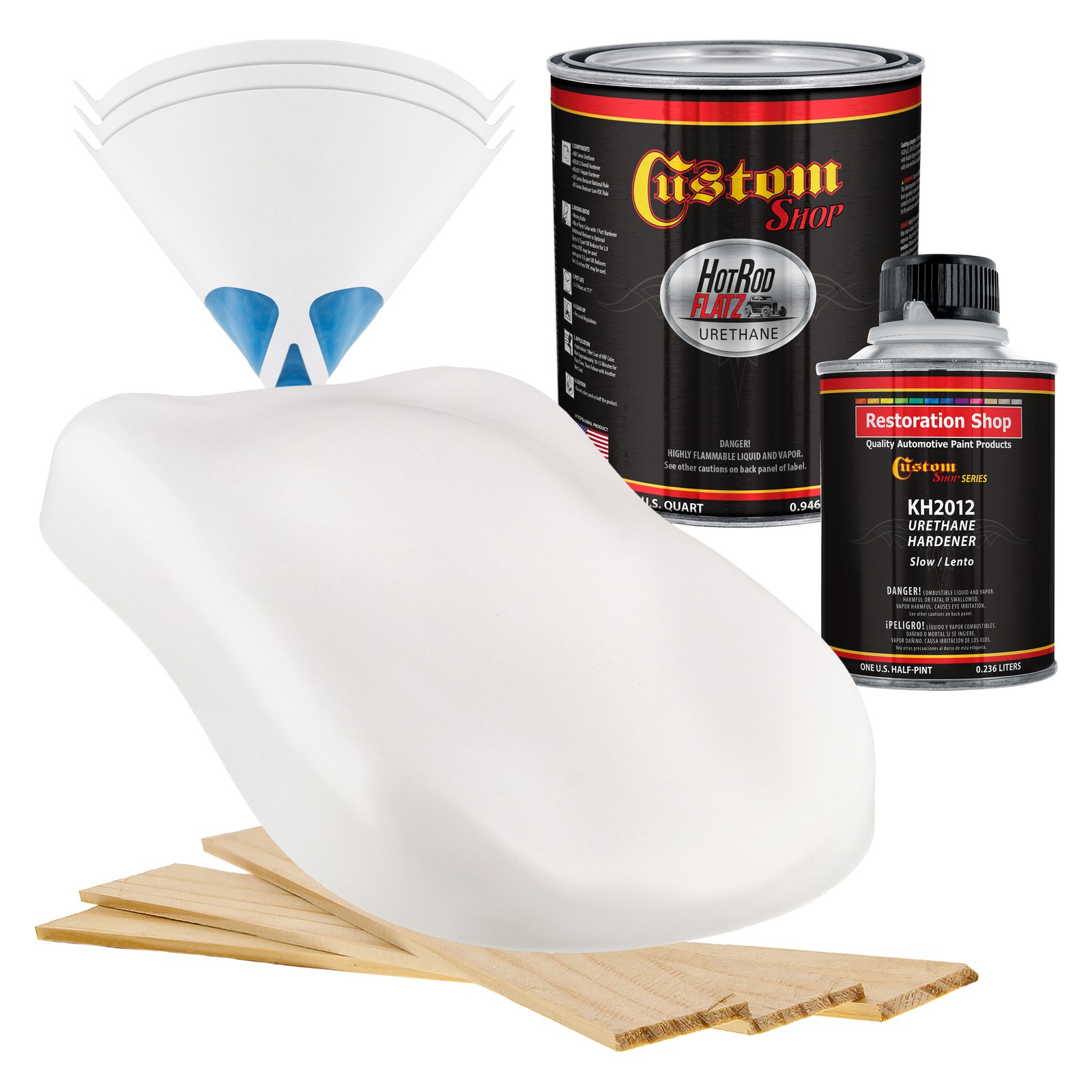 HOT ROD FLATZ Oxford White Quart Urethane Flat Auto Paint Kit