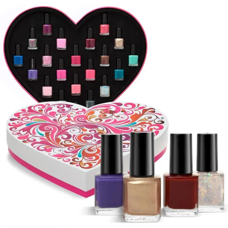youstar nailpolish Nagellack set Coloured Heart 21 Nagellacke Herz Geschenkbox