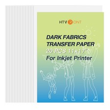 Heat Transfer for Dark T Shirts -20 Pack 11x17" Iron on Transfer for Inkjet P...