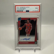 2021 Panini Donruss Optic Rated Signatures Ayo Dosunmu PSA 9 MINT Rookie Auto RC