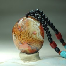 2" Tibetan Old Agate Bead Amulet Pendant from Tibet 46208