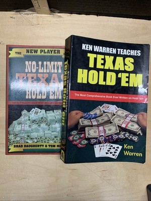 Ken Warren Teaches Texas Hold'em - & New Player No Limit Texas Holdem 2 Book Lot