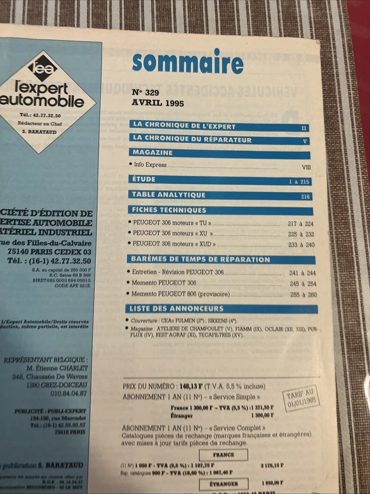 Revue Technique Peugeot 306 2.0 1.8 1.6 1.4 1.1 16s 1.9 D TD Cabriolet 3 4 5 Por - Photo 2/4