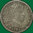 1902-O Barber Quarter Fine F Coin #40369