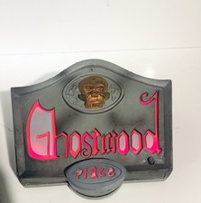 Gemmy Halloween Prop Decoration Ghostwood Place Tombstone- Spooky Lights  Sound
