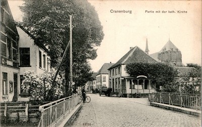 AK GRUSS AUS KRANENBURG KREIS KLEVE STRASSENANSICHT 1907 WESTFALEN