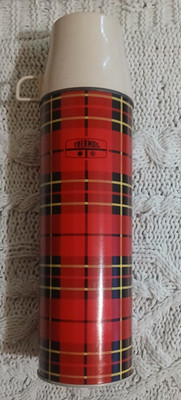Vintage Thermos Bottle King Seeley Red Plaid 1973 Bottle No. 2442 Made in USA