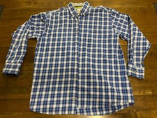 Wrangler Cowboy Cut Men s Blue Plaid Long Sleeve Button-Up Shirt Size L