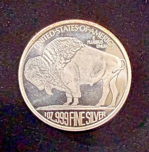 1 troy ounce Silver (.999) Indian/Buffalo Round Midwest Precious Metals