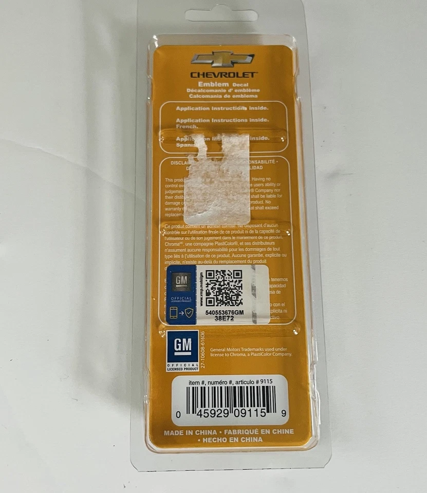 Nuevo Sellado Chevy Pajarita Plástico Cromo Emblema Producto Licencia Oficial Foto 2 de 4