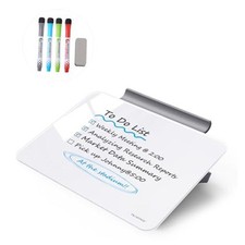 Small Desktop Glass Dry-Erase Whiteboard - 8 X 6 Inches Tabletop Easel