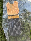 Vintage Barbie 1978 MATTEL Superstar Barbie Christie PJ Yellow Stripe Dress 70s