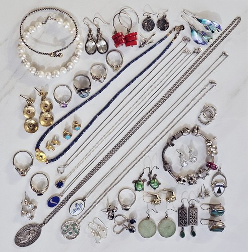 Beautiful Sterling Silver Jewelry Lot 232 Grams. Wearable Jewlery Lot 925 & 10K