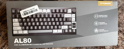 YUNZII AL80 CNC Aluminum Mechanical Keyboard Wireless/Wired OLED Battery B/W