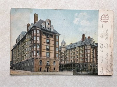 B2170 Vintage Postcard Hotel Portland Portland Oregon OR Street View Artwork