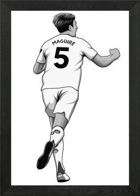 Harry Maguire Black and White Versi Framed Wall Art Poster Canvas Print Picture