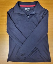 Nautica Shirt Boys Size 6 Navy Blue Long Sleeve Polo School Uniform Regular Top