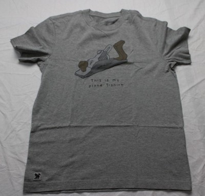 Life Is Good Men's Plane Short Sleeve T-Shirt CN6 Heather Gray Small NWT